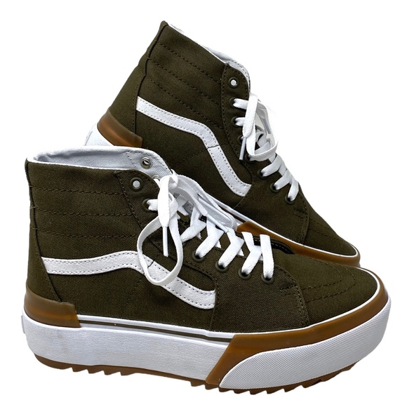 Vans Shoes - VANS Sk8-Hi Tapered Platform Canvas Dark Olive Shoes Skate Women's VN0005U2DOL